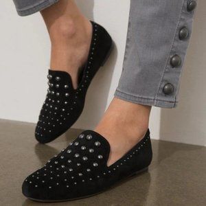 Chico's Black Studded Suede Flats - Black - Size 7.5